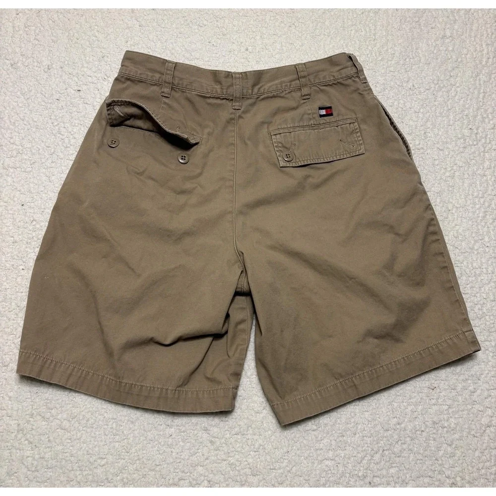 Tommy Hilfiger Mens Shorts 30 Flat Front Khaki 100% Cotton Solid Size 30 Twill